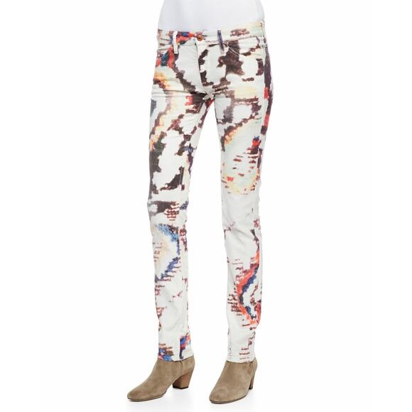 Isabel Marant Etoile Slim Multi-Color Tie-Dye Reilly Printed Jeans Trousers 38/8 - Picture 2 of 14
